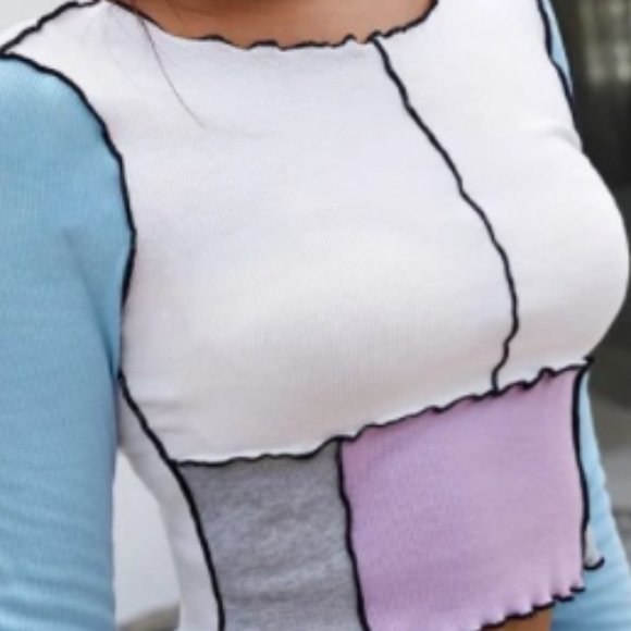 Rib-knit Colorblock Crop Top - Picture 4 of 4